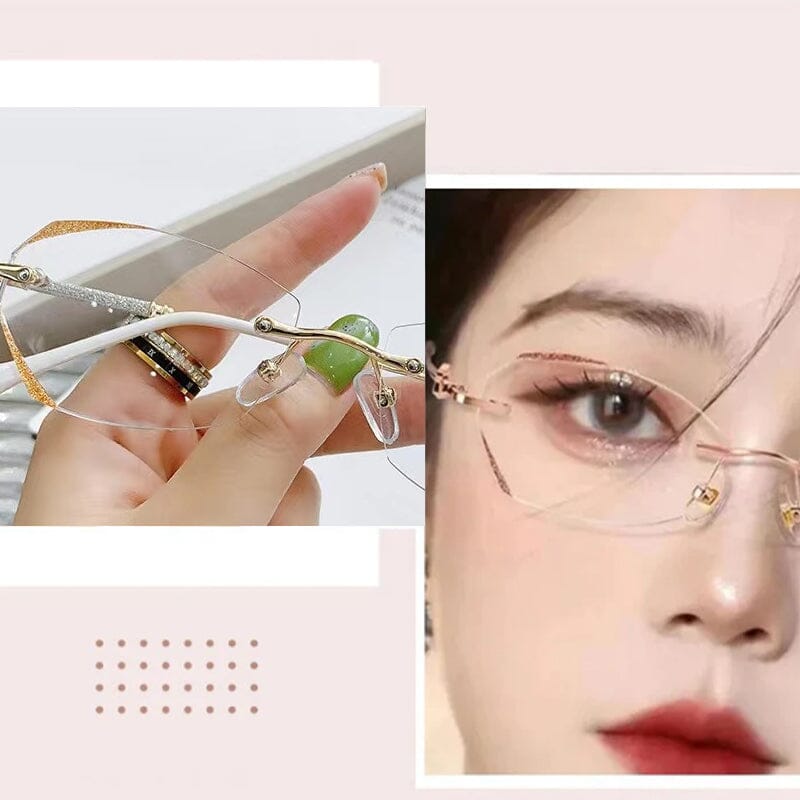 Fashionable rimless anti-blue light reading glasses