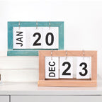 Dutch Teak Wood Desktop Calendar