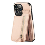 Magnetic zipper wallet case with credit card holder