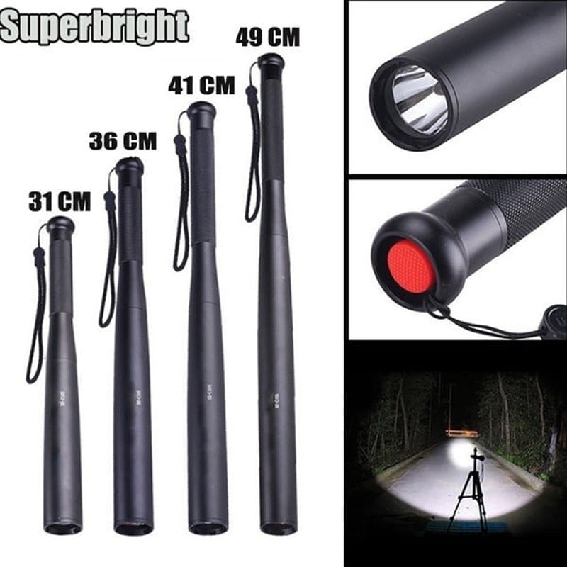 Baseball Bat Shaped LED Flashlight | Aluminum Alloy, 3 Lighting Modes | Emergency & Utility Use