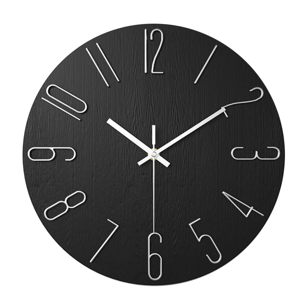 Modern Wall Clock Black | Timeless Wall Decoration 30 cm