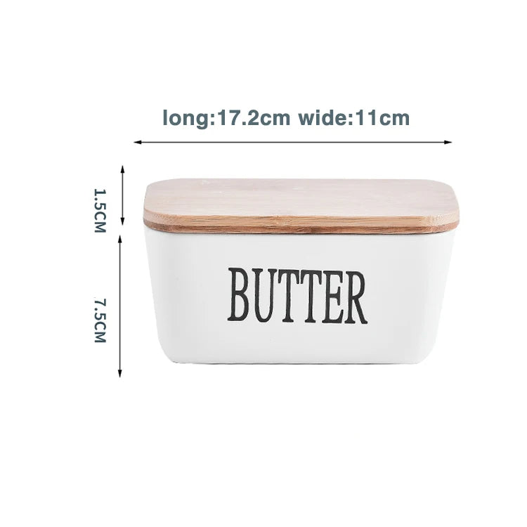 Rectangular Ceramic Butter Dish Sealed Storage Container Western Cheese Jug Butter Glass for Storage for Restaurant 15x8.5 cm