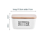Rectangular Ceramic Butter Dish Sealed Storage Container Western Cheese Jug Butter Glass for Storage for Restaurant 15x8.5 cm