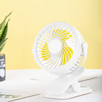 Portable Clamp Fan with 360° Rotation – USB & Rechargeable Battery