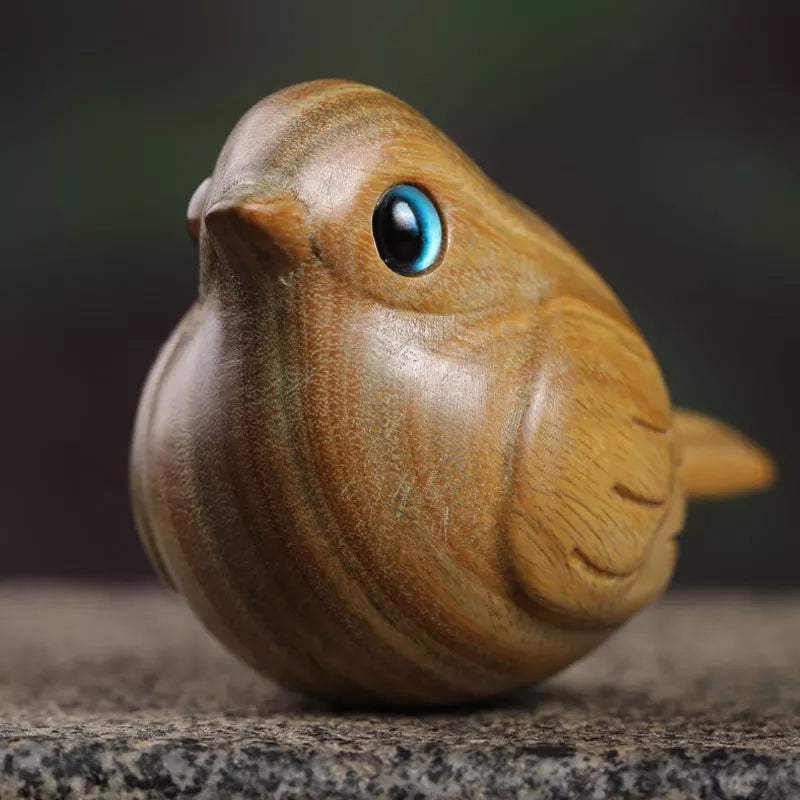 Handcrafted wooden carved bird