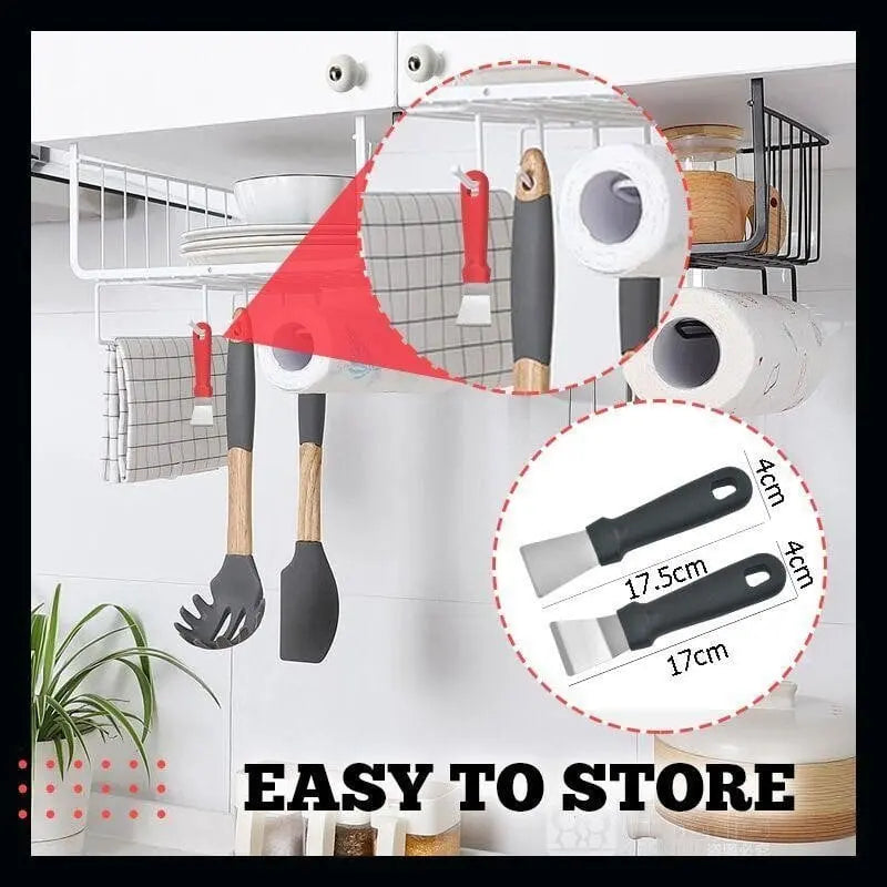 Multifunctional Stainless Steel Kitchen Scraper – Effortless Deep Cleaning