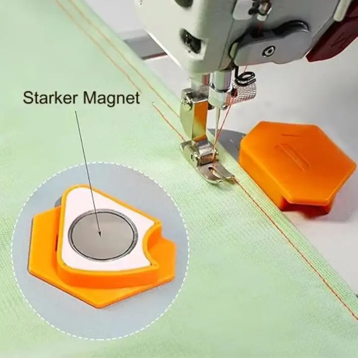 Magnetic seam guide for sewing machine