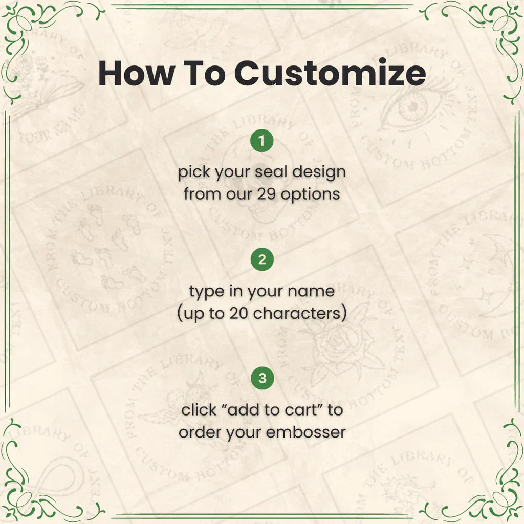Custom Book Embosser | BookStamp Personal Library Stamp | Vintage No-Ink Seal | Adjustable Design