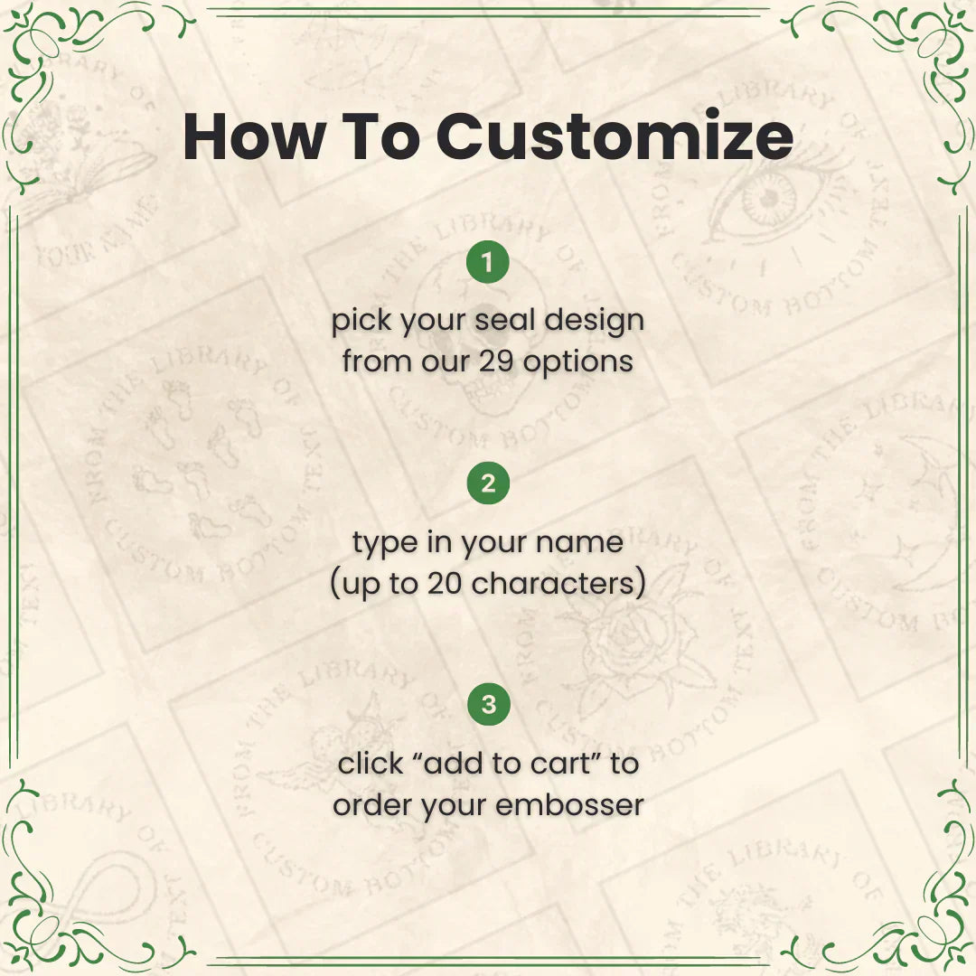 Custom Book Embosser | BookStamp Personal Library Stamp | Vintage No-Ink Seal | Adjustable Design