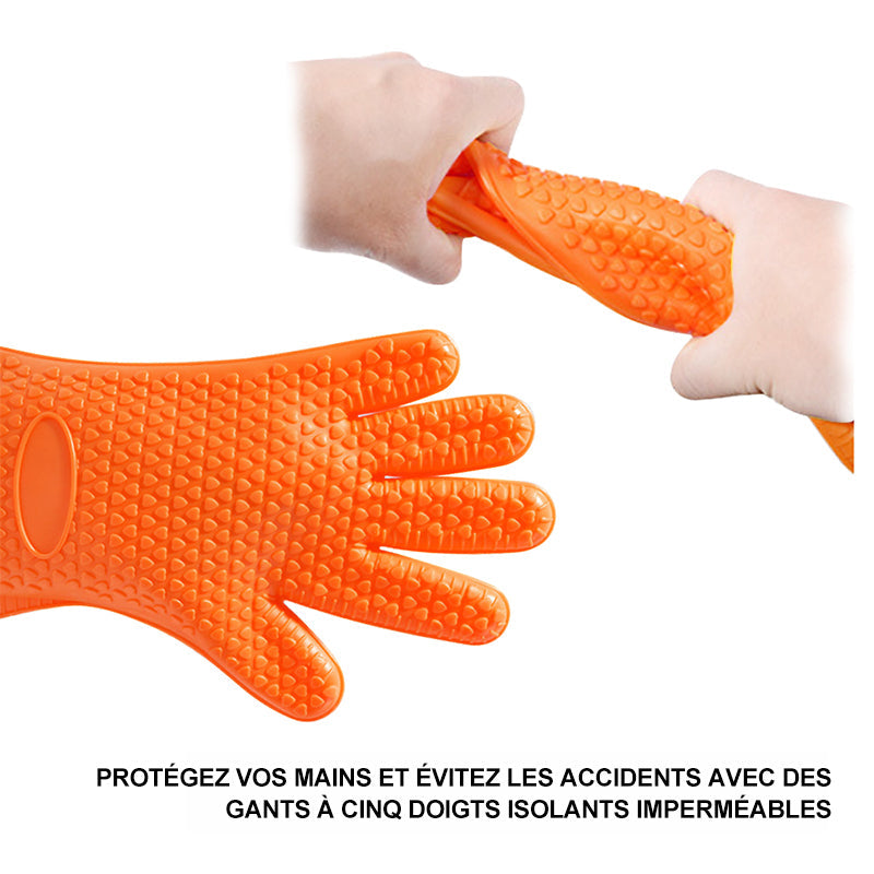 Silicone grips with heat resistance
