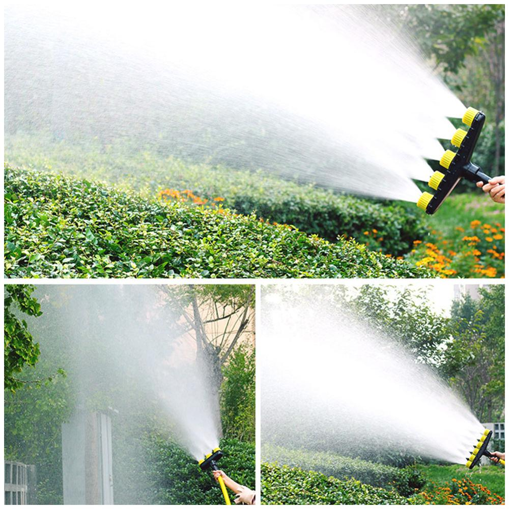 Multifunctional garden spray nozzle with 3 and 5 hole settings - for watering and garden care