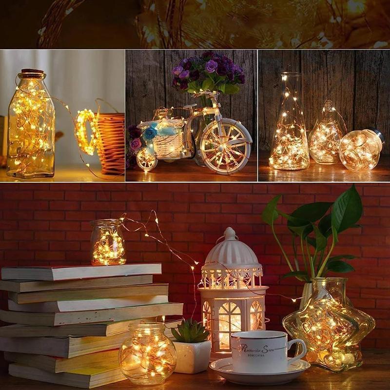 LED Wine Bottle Lamps Cork Night Light DIY Decoration Lift - 5/10 PCS