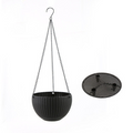 Woven hanging basket for plants with chain – Ideal for balcony and garden