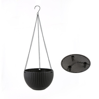 Woven hanging basket for plants with chain – Ideal for balcony and garden