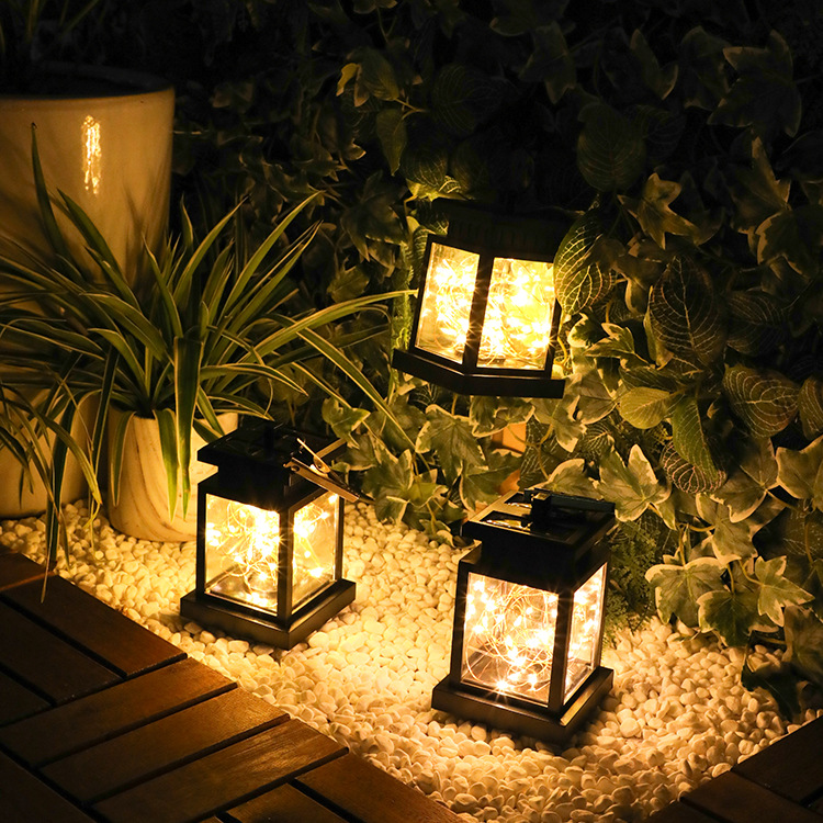 Solar LED Lantern with Light Wire and Hanging Clip – Waterproof Garden Lighting for Terrace and Balcony