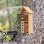 Insect house made of wood – Bee and insect friendly habitat for garden and terrace