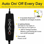 Plant growth light with 4 flexible arms and dimming function for indoor gardens