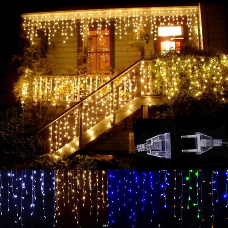 LED Starry Sky Icicle Light String – Decorative Light Curtains for Christmas and Garden