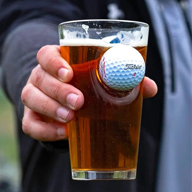 Golf ball pint glass
