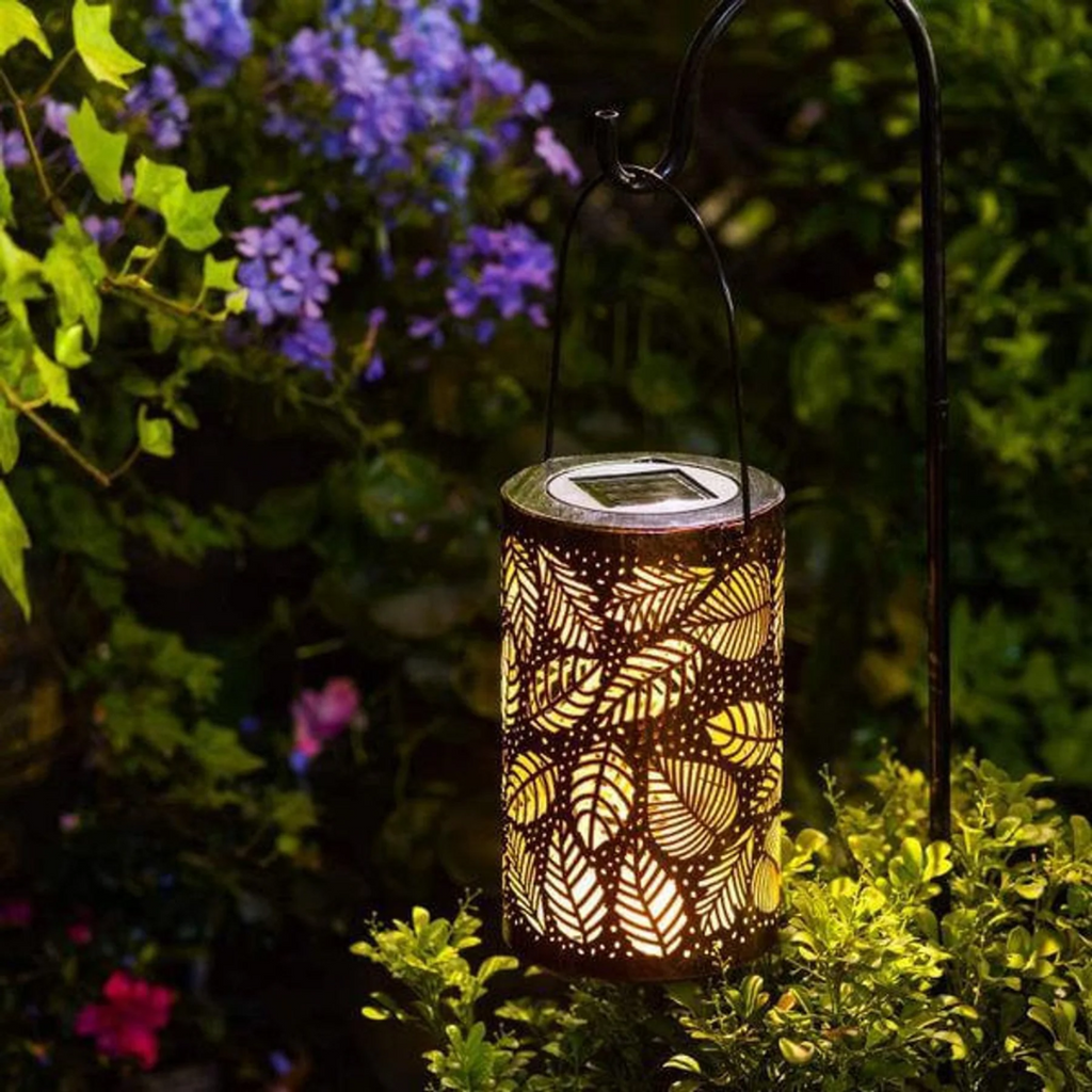 Solar Outdoor Lamp with Leaf Pattern