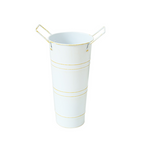 Retro Iron Flower Bucket with Handles – Decorative Metal Flower Pot for Home