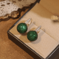 Earrings made of emerald pearls