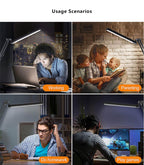 LED Foldable Long Arm Clip Eye Protection USB Reading Table Lamp