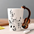 Musicians Ceramic Coffee Mug, Musical Instrument Handle Cup