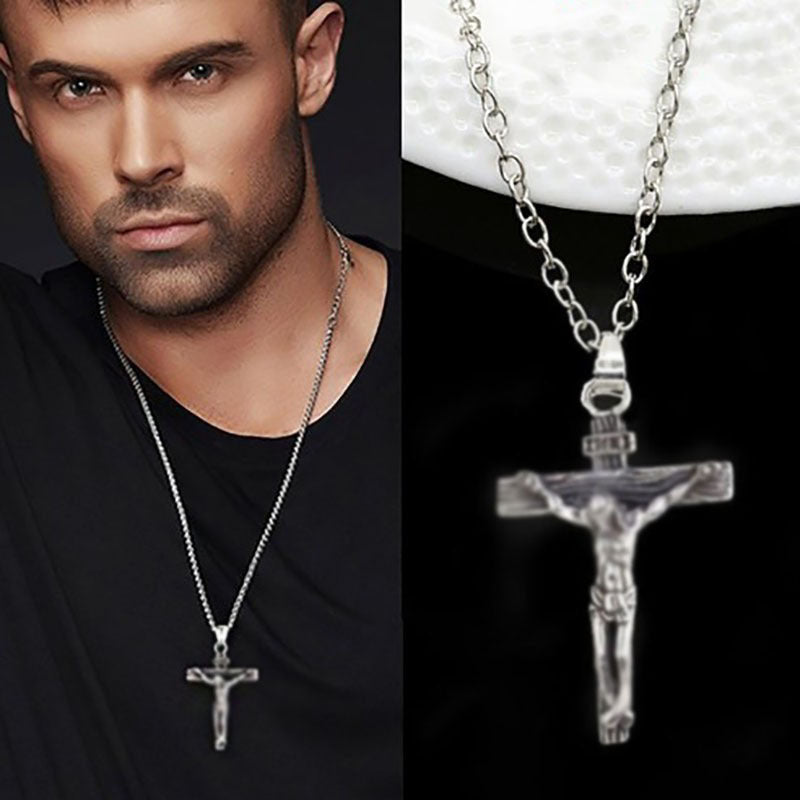 Titanium Steel Cross Pendant Necklace