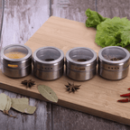 Magnetic Spice Jar Set with Clear Lids, Set of 6