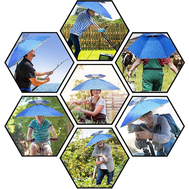 Rain umbrella hat for fishing and gardening