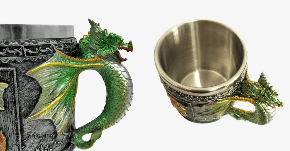 3D Stainless Steel Dragon Mug – Make your kids happier with a funky mug!