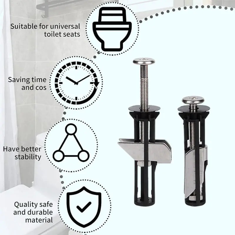 2+2 | Heavy-duty fastening screws for stable toilet seats