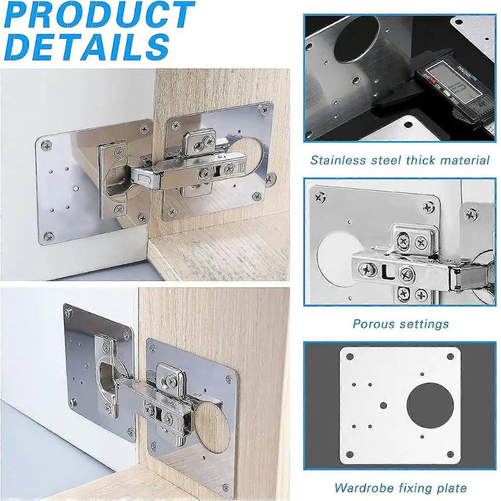 2+2 | Stainless Steel Repair Plate For Hinges & Cabinet Doors