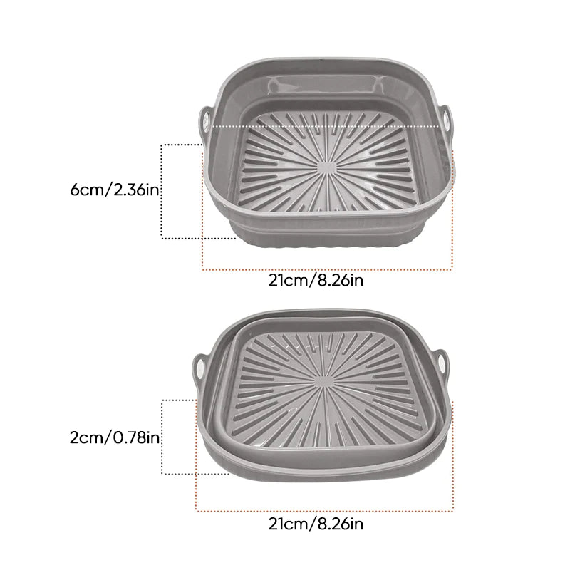 Air fryer grill pan made of silicone