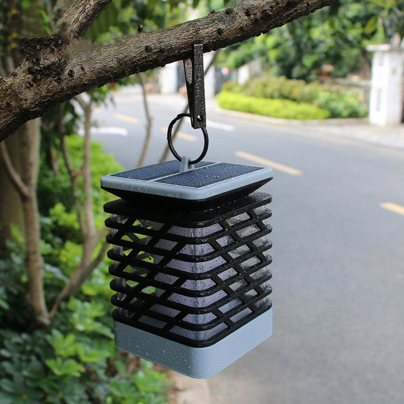 Solar LED garden lantern with ribbed design – Decorative outdoor lighting for garden