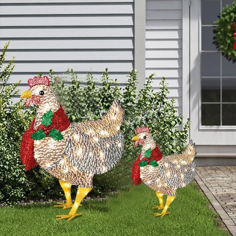 Bright Chicken with Scarf Christmas Decoration