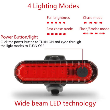 USB Rechargeable Rear Bike Tail Light – Ultra-Bright Red LED Cycle Safety Light