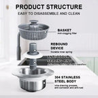 3-in-1 Sink Drain Strainer with Anti-Clogging and Odor Control