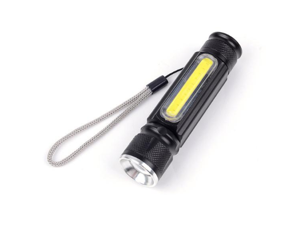 USB Rechargeable Magnetic Flashlight – LED Emergency Light with Magnet and Carry Strap
