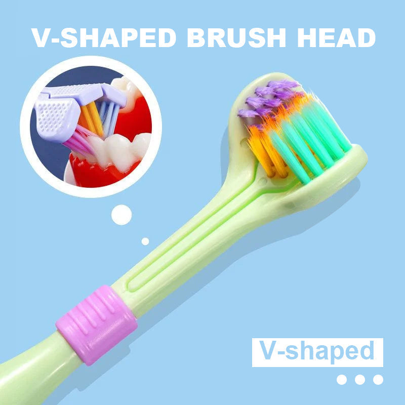 Three-sided toothbrush