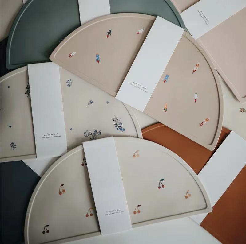 Silicone Placemat for Kids – Non-Slip Table Mat in Crescent Shape