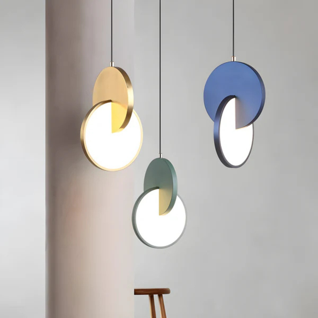 Round Scandinavian LED Pendant Lamp with Warm White Light for 10–15 m²