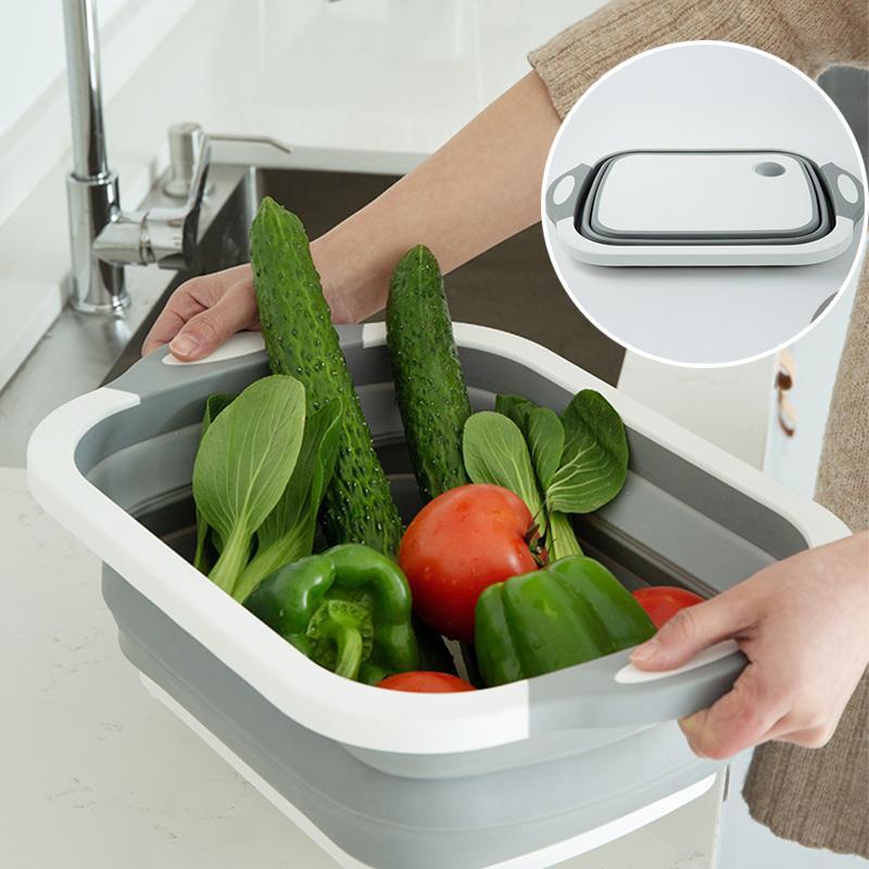 Ciaovie collapsible cutting board with dish container