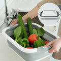Ciaovie collapsible cutting board with dish container