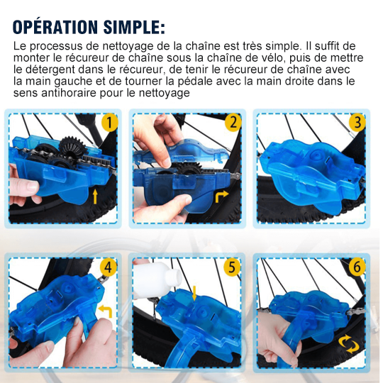 Tool for cleaning the bicycle chain