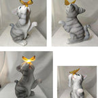 SolarPurr Garden Light | LED Cat Figure with Butterfly | Solar Powered | Weatherproof | Outdoor Decoration