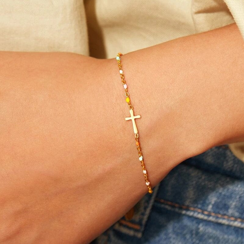 Adjustable Cross Bracelet for Friendship & Faith – Silver or Gold – Gift Box Option