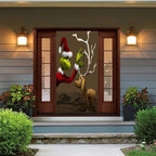 Christmas Door Cover | Fabric Front Door Decoration | Washable & Reusable | 91×203cm