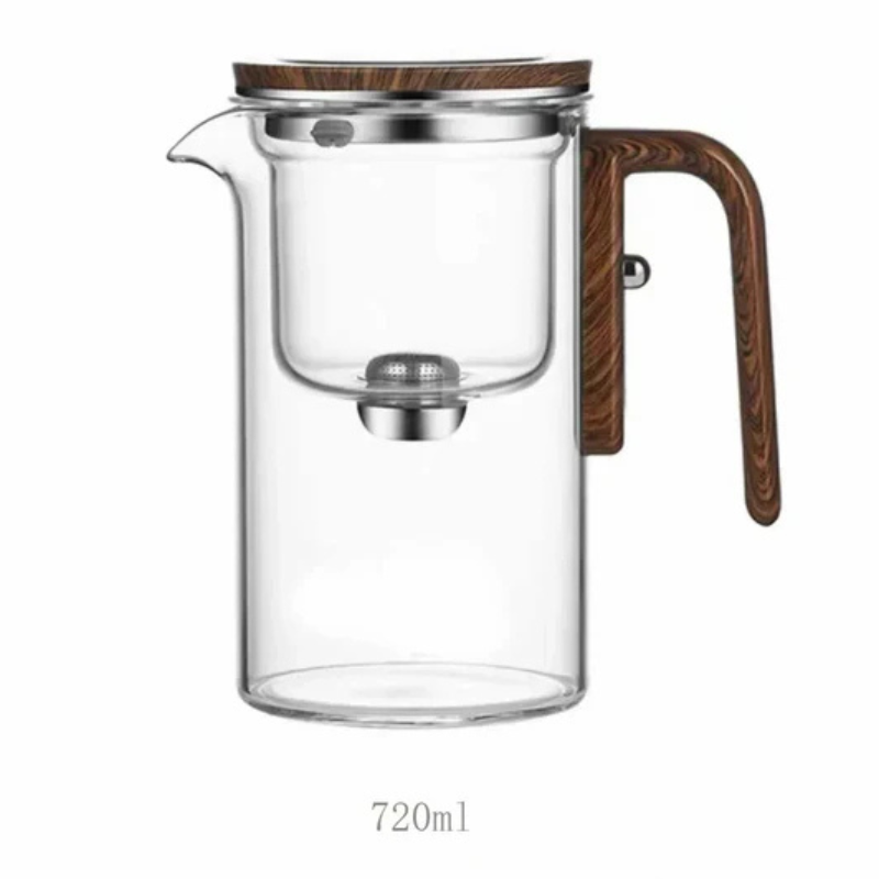 resistant glass teapot with wooden handle – Elegant infusion pot